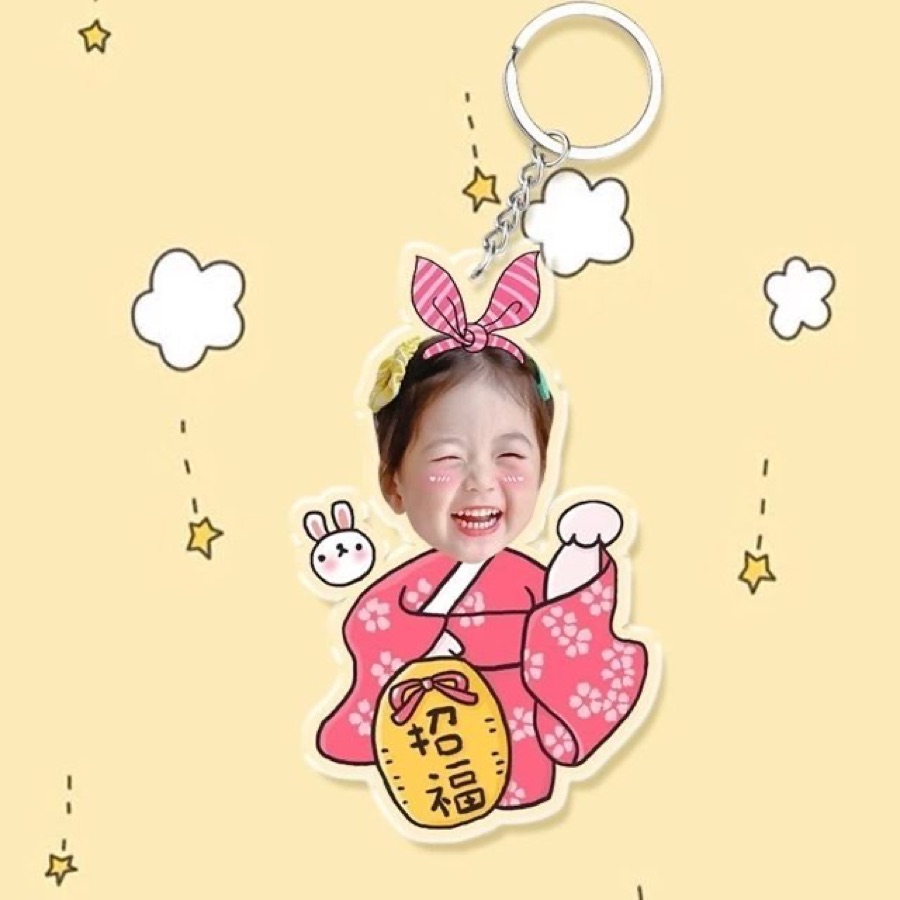 Móc khoá chibi in ảnh bé gái